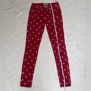 Vintage Paige Red and White Polka Dot Jeans